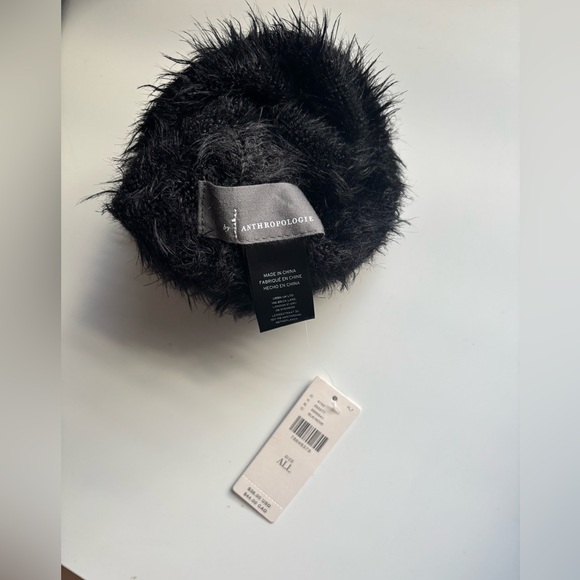 NWT Anthropologie Black Faux Fur Hat - One Size - Picture 5 of 8
